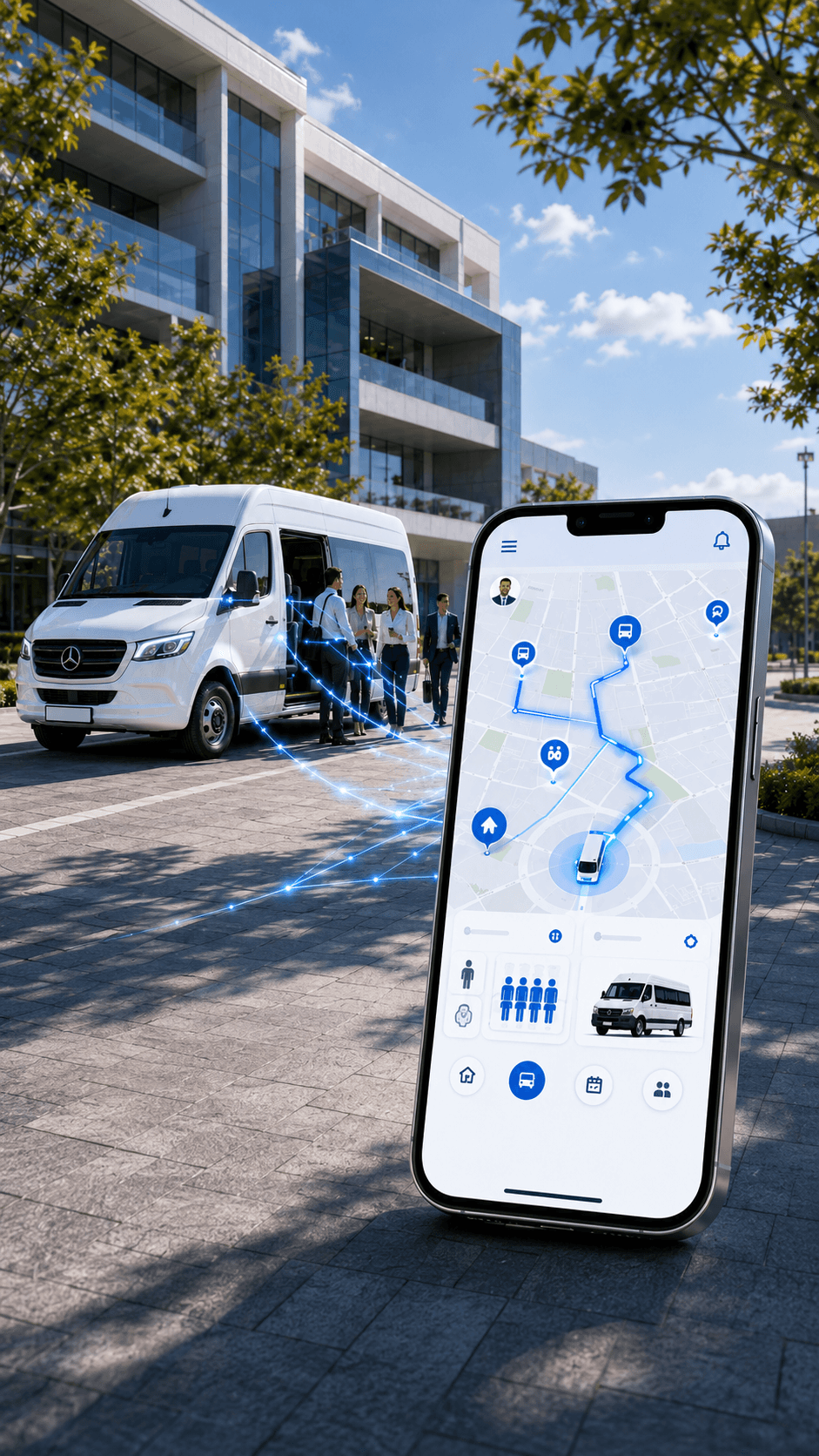 Mobil uygulama üzerinden dijital olarak yönetilen kurumsal personel servisi